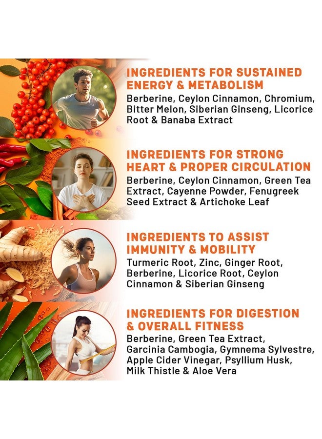 PrimeMD 21-in-1 Berberine Supplement with Ceylon Cinnamon - Berberine 1500mg with Chromium, Bitter Melon and Green Tea Extract - Dihydroberberine Supplement for Energy & Metabolism Support, 5279 mg, 120 count - Image 3