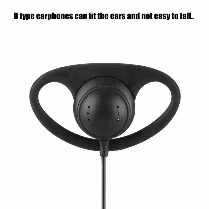 Radio Headset: 2.5mm Plug, Sensitive PTT Button, D-Type Earhook - Comfortable Secure Fit, Durable Build Surveillance Earphone for Security Teams, Bodyguards - Image 2