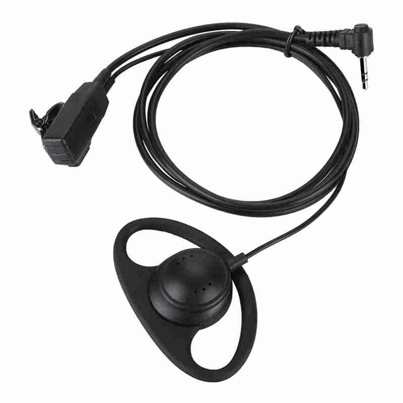 Radio Headset: 2.5mm Plug, Sensitive PTT Button, D-Type Earhook - Comfortable Secure Fit, Durable Build Surveillance Earphone for Security Teams, Bodyguards - Image 1