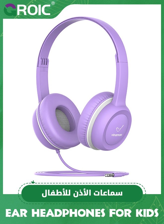 GROIC Kids Headphones, Ear Headphones for Kids, with Safe Volume Limiter 85dB, Adjustable Kids Headphones with Cord 3.5mm Jack Wired for Children/School - Image 1