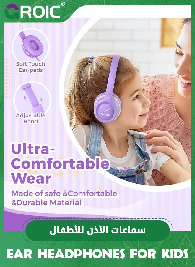 GROIC Kids Headphones, Ear Headphones for Kids, with Safe Volume Limiter 85dB, Adjustable Kids Headphones with Cord 3.5mm Jack Wired for Children/School - Image 5