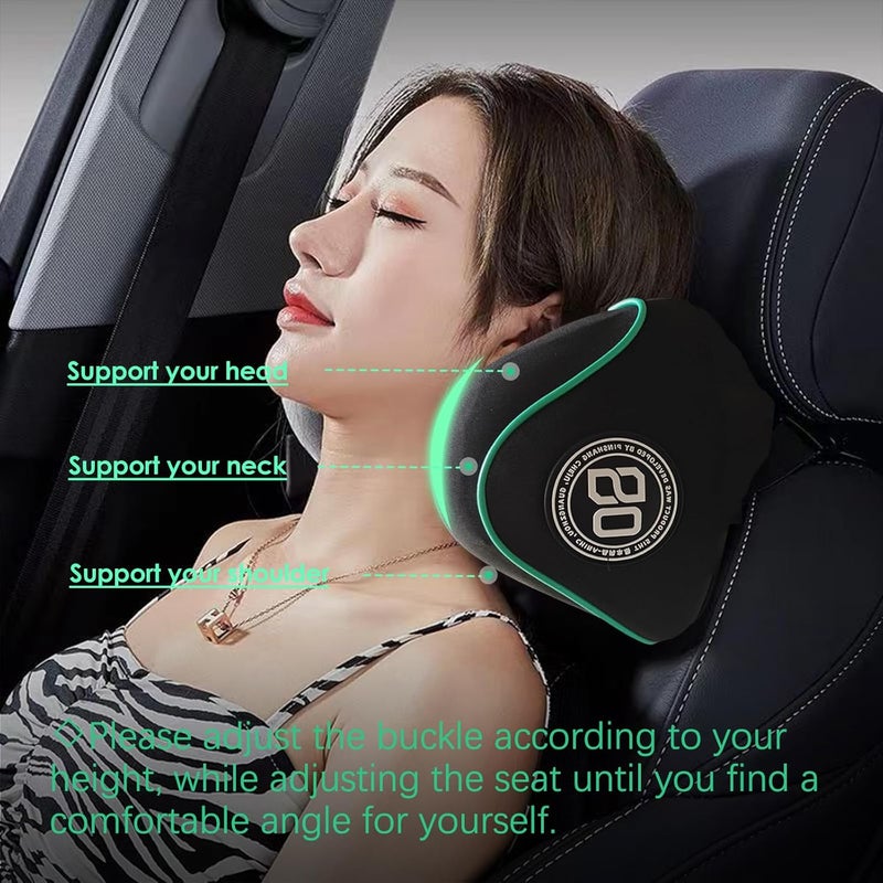 SPRFUFLY Really Soft Car Headrest Pillow, Car Pillow for Driving with Adjustable Strap, 100% Memory Foam Neck Pillow, Breathable Removable Cover & Ergonomic Design - Travel Car Neck Pillow(Lightblue Side Rope) - Image 5