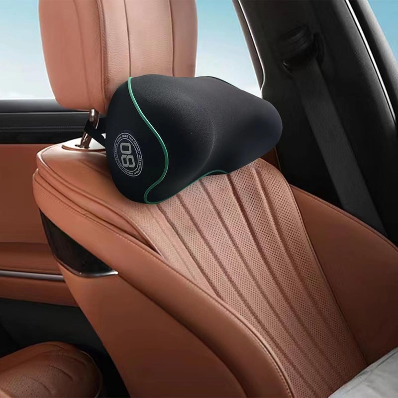 SPRFUFLY Really Soft Car Headrest Pillow, Car Pillow for Driving with Adjustable Strap, 100% Memory Foam Neck Pillow, Breathable Removable Cover & Ergonomic Design - Travel Car Neck Pillow(Lightblue Side Rope) - Image 1