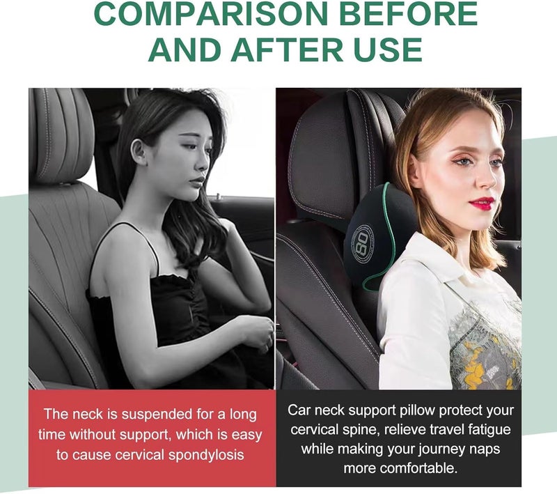 SPRFUFLY Really Soft Car Headrest Pillow, Car Pillow for Driving with Adjustable Strap, 100% Memory Foam Neck Pillow, Breathable Removable Cover & Ergonomic Design - Travel Car Neck Pillow(Lightblue Side Rope) - Image 4