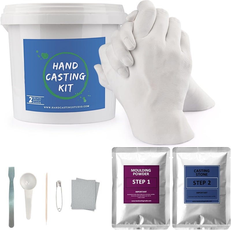 Hands Casting Kit DIY Plaster Statue Molding Kit Hand Casting Kits for 2 Adult Wedding Friends Anniversary Hand Hold Casting Kit for Holiday Activities and Perfect for Couple Gift Ideas