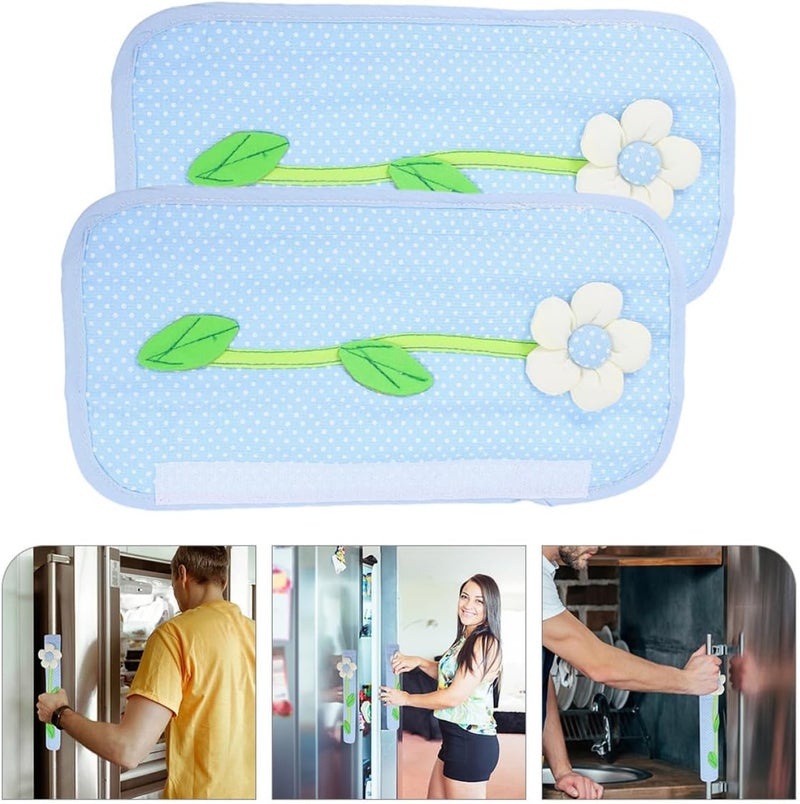 VERDANVERSE 2pcs Blue Fridge Door Handle Protector Covers Refrigerator Handle Anti-Cold Insulation Sleeve Kitchen Appliance Door Guards - Image 5