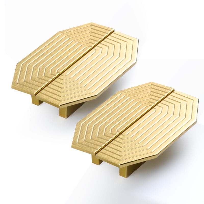 BaiNong Gold Cabinet Handles Brass Cabinet pulls Brushed Gold Drawer pulls Modern Drawer Handles for Dresser 4Pack35inch Polygon - Image 2