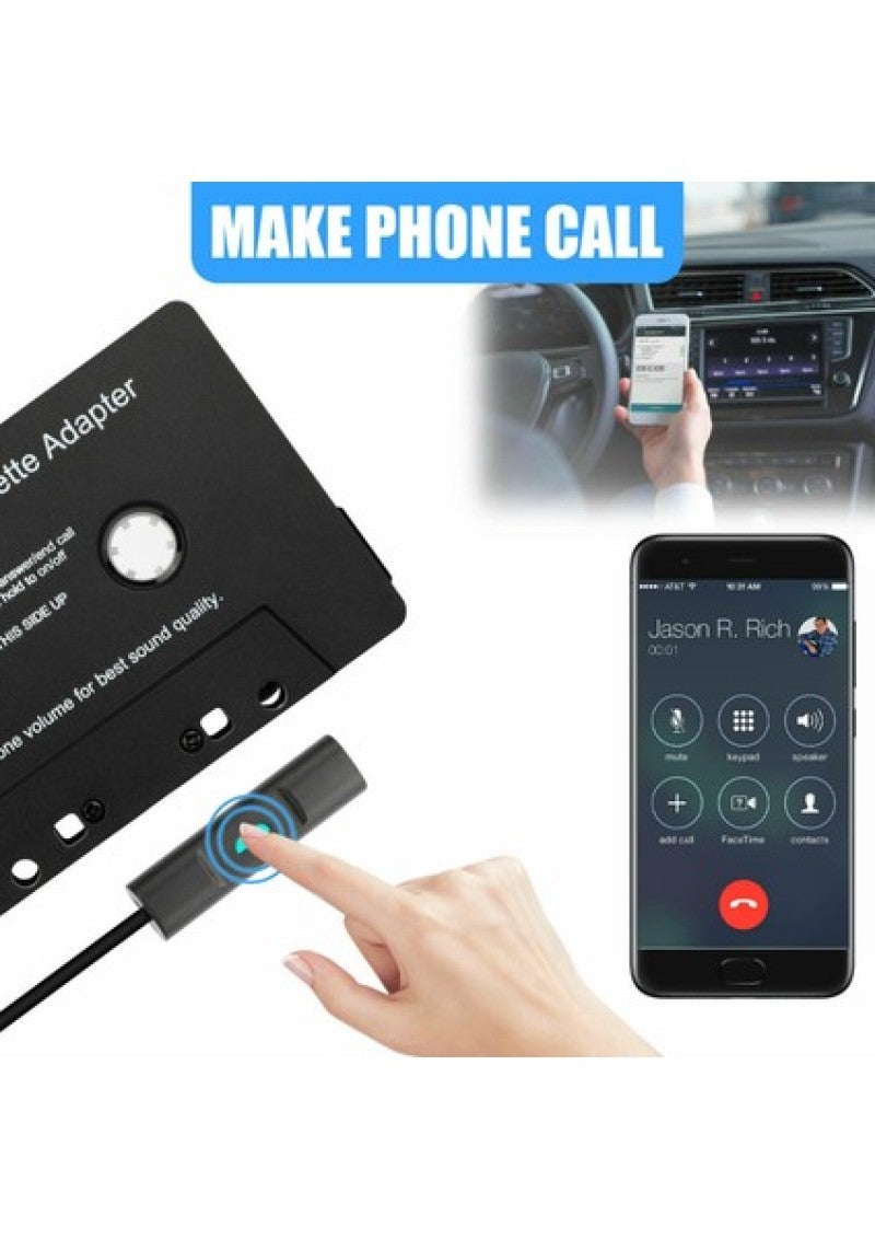 Bluetooth Cassette Adapter: Black, Plug-and-Play Design - Universal Compatibility, USB Charging Cable for Car Cassette Players, Bluetooth-Enabled Phones & Tablets - Image 5