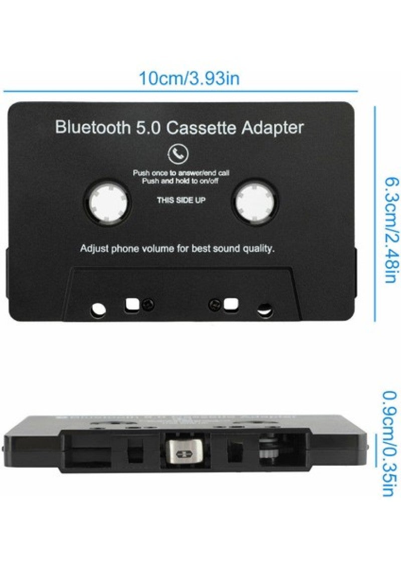 Bluetooth Cassette Adapter: Black, Plug-and-Play Design - Universal Compatibility, USB Charging Cable for Car Cassette Players, Bluetooth-Enabled Phones & Tablets - Image 4