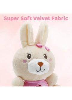 HAPTIME HAPTIME Baby Bunny Toys 6-12 Months, Infant Toys 0-6 Months, Newborn Girl Music Tummy Toy Plush Stuffed Animal, Baby Easter Basket Stuffers Birthday Shower Gift for 0 1 3 6 9 12 18 Months Girls  - Image 4