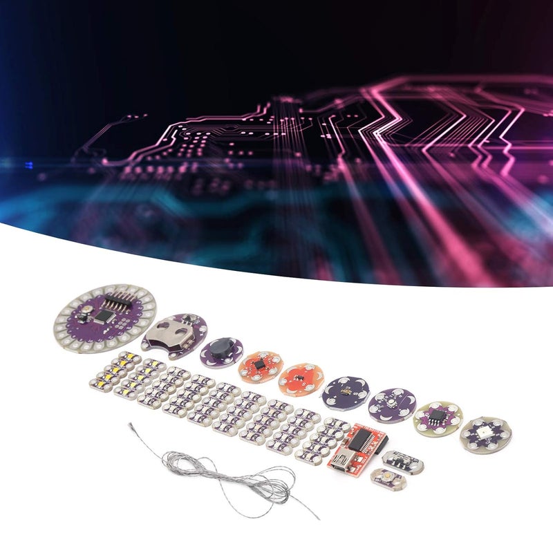 كلاراكو مجموعة أدوات بدء تشغيل الإلكترونيات، دوائر الخياطة LED، مجموعة الخياطة الإلكترونية Fun andLilypad، مجموعة الخيوط الموصلة، الملحقات العملية - Image 2