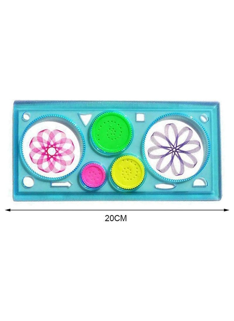 Dubkart - Magic Variety Flower Ruler Set,Multi-Function Diy Magic Puzzle Gear Set,Spiral Flower Interlocking Gear Toys for Kids Art,Mandala Shape Stencil (4PCS) - Image 1