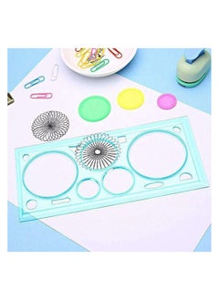 Dubkart Magic Variety Flower Ruler Set,Multi-Function Diy Magic Puzzle Gear Set,Spiral Flower Interlocking Gear Toys for Kids Art,Mandala Shape Stencil (4PCS)  - Image 3