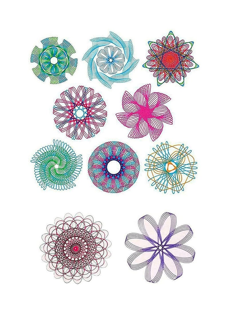 Dubkart - Magic Variety Flower Ruler Set,Multi-Function Diy Magic Puzzle Gear Set,Spiral Flower Interlocking Gear Toys for Kids Art,Mandala Shape Stencil (4PCS) - Image 1
