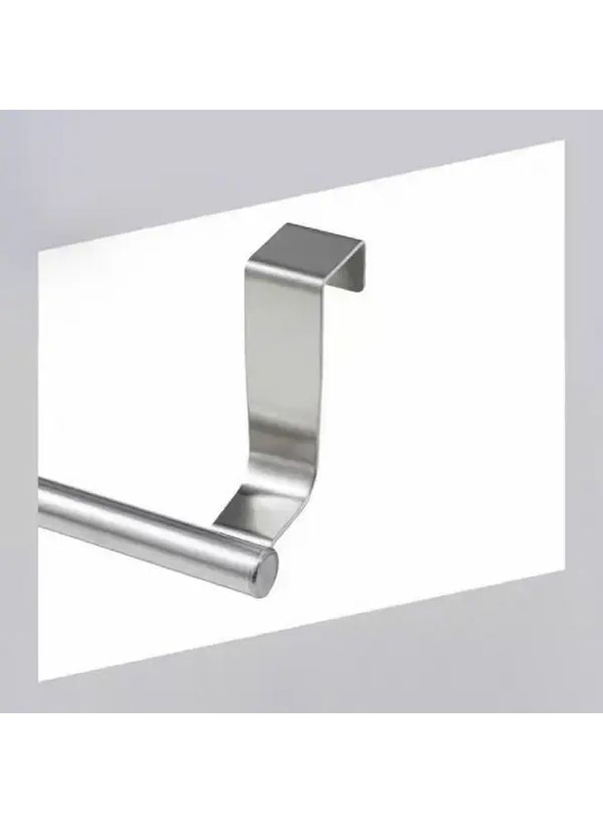 2pcs Silver And Black Kitchen Cabinet Door Single Bar Towel Rack No Drill Mounting Stainless Steel Over The Door Towel Holder For Bathroom And Kitchen Organization - Image 4