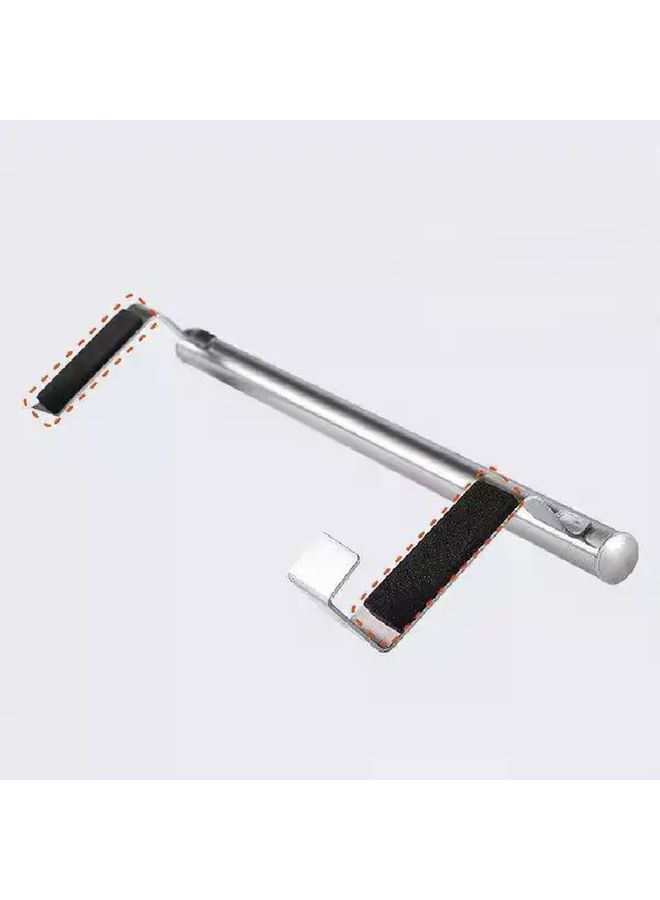 2pcs Silver And Black Kitchen Cabinet Door Single Bar Towel Rack No Drill Mounting Stainless Steel Over The Door Towel Holder For Bathroom And Kitchen Organization - Image 2