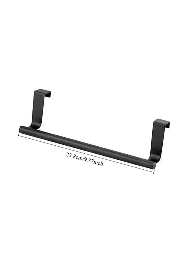2pcs Silver And Black Kitchen Cabinet Door Single Bar Towel Rack No Drill Mounting Stainless Steel Over The Door Towel Holder For Bathroom And Kitchen Organization - Image 3