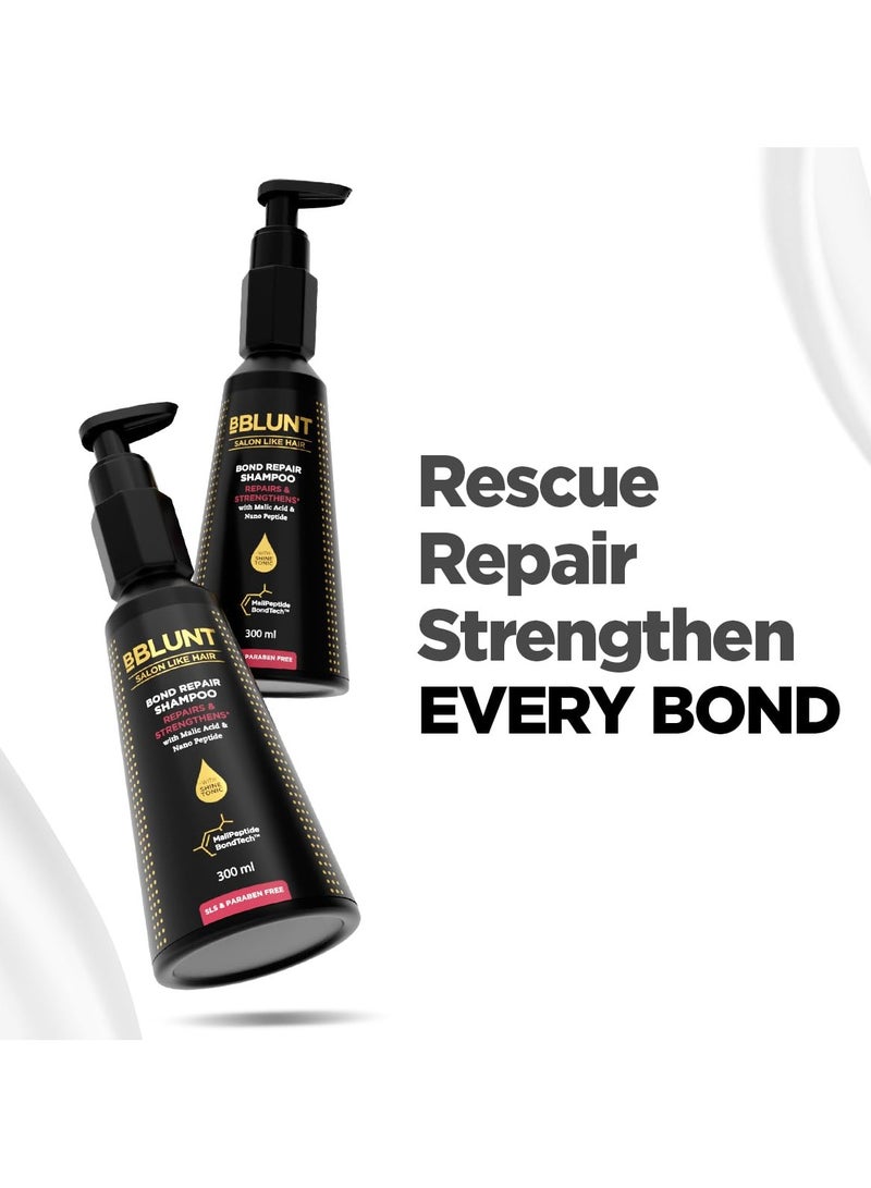 BBLUNT Bond Repair Shampoo - 300ml | Repairs damaged hair by 89% in just 1 use* | Powered with MaliPeptide BondTech | Recommended By Hair Experts | For Men & Women | SLS & Paraben Free - Image 5