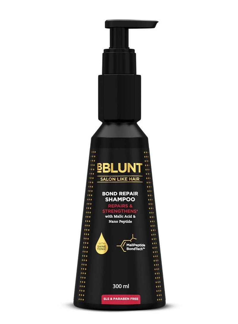 BBLUNT Bond Repair Shampoo - 300ml | Repairs damaged hair by 89% in just 1 use* | Powered with MaliPeptide BondTech | Recommended By Hair Experts | For Men & Women | SLS & Paraben Free - Image 1