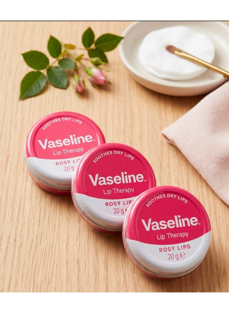 Three 20g Jars Of Vaseline Lip Balm And Tint