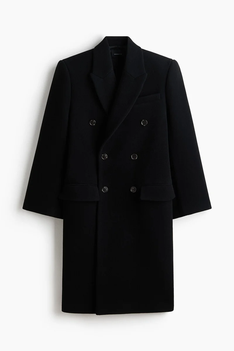 H&M  Double-Breasted Wool Coat - Wardrobe.NYC for Women | Best Price UAE