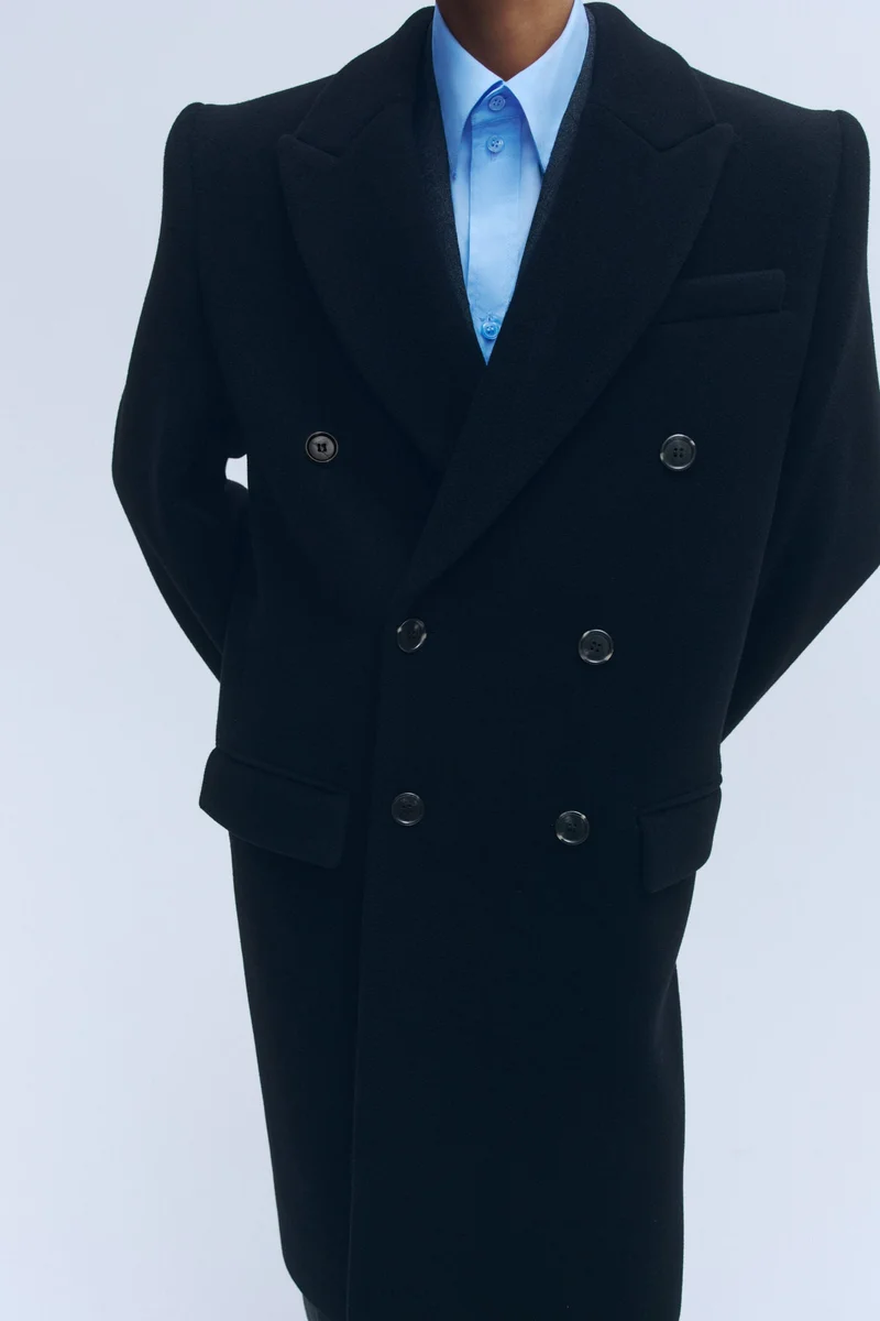 H&M  Double-Breasted Wool Coat - Wardrobe.NYC for Women | Best Price UAE
