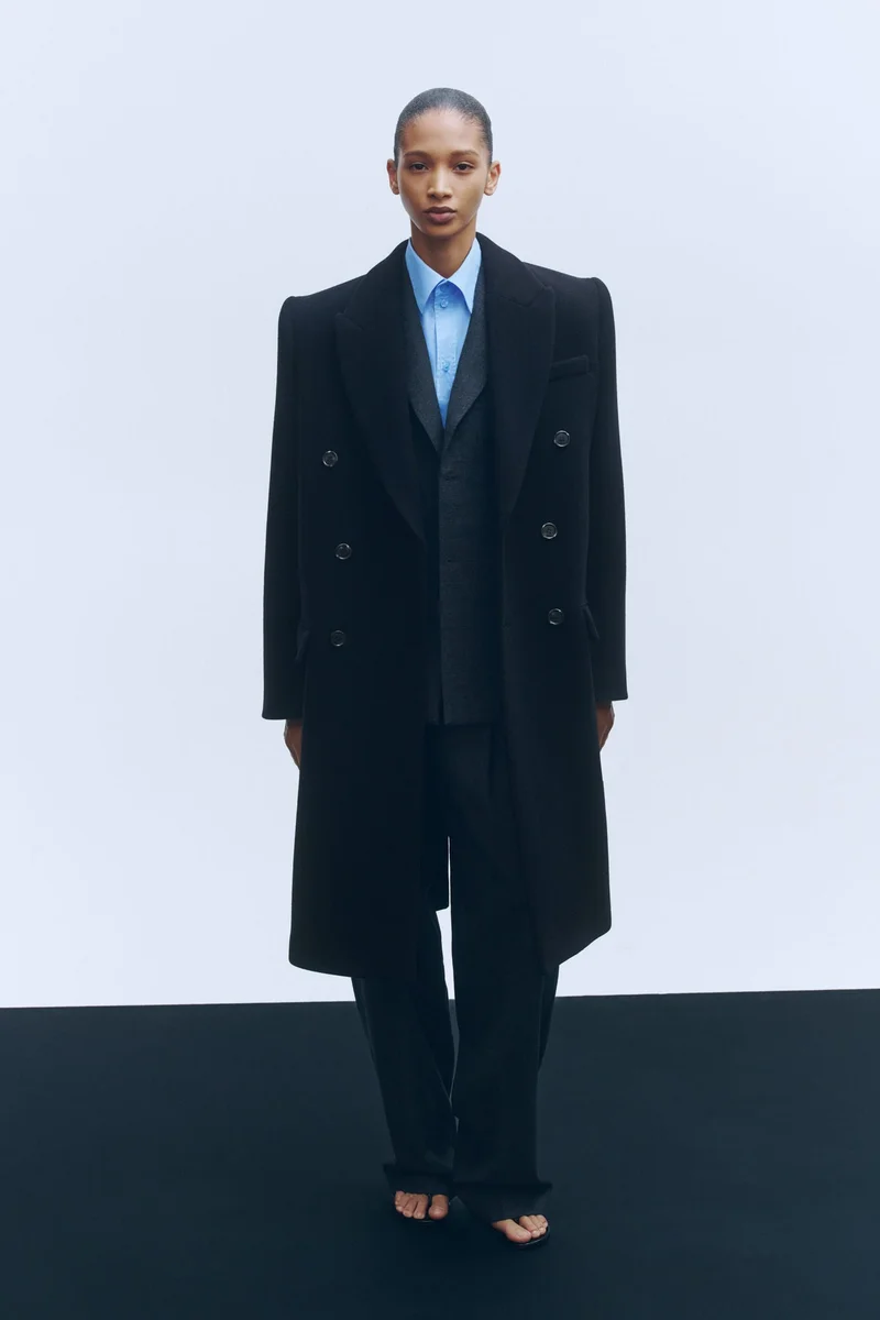 H&M  Double-Breasted Wool Coat - Wardrobe.NYC for Women | Best Price UAE