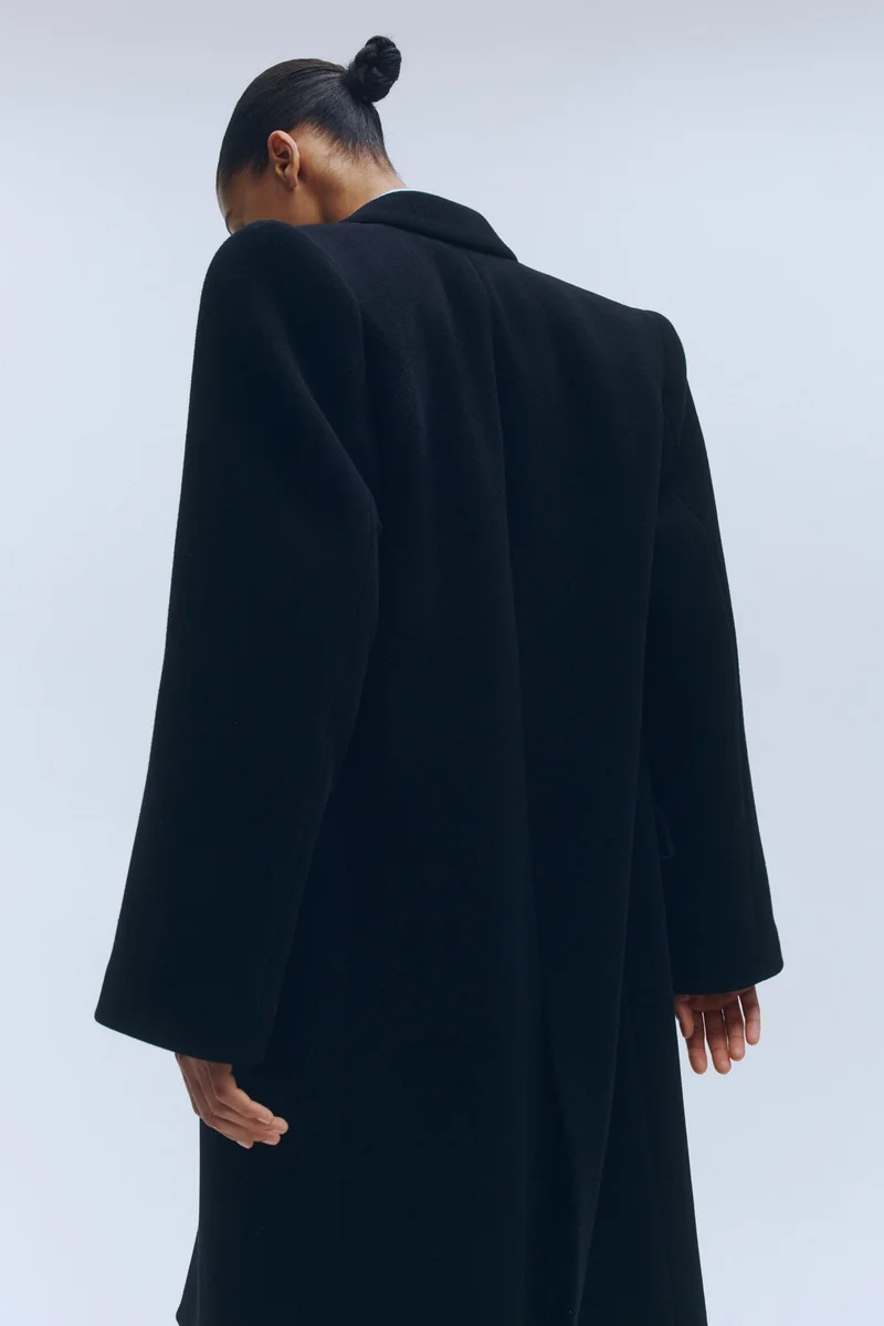 H&M  Double-Breasted Wool Coat - Wardrobe.NYC for Women | Best Price UAE