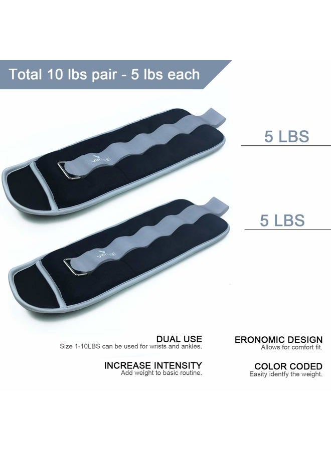 Virtee Ankle/Wrist Weights for Women, Men, Kids - Arm Leg Weights Set with Adjustable Strap - Running, Jogging, Gymnastic, Physical Therapy, Fitness - Choice of 1 lb 2 lbs 3 lbs 4 lbs 6 lbs 8 lbs 10 lbs - Image 2