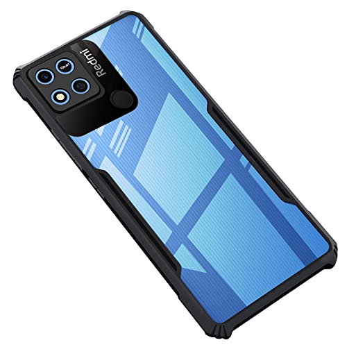 CEDO Backcover for Redmi 10A / Poco C31 (4G) | Camera Protection Shockproof Bumper-Edge | Acrylic Crystal Clear 360 Degree Protection TPU+PC | Transparent Eagle Back Case Cover (Black) - Image 1