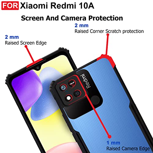 CEDO Backcover for Redmi 10A / Poco C31 (4G) | Camera Protection Shockproof Bumper-Edge | Acrylic Crystal Clear 360 Degree Protection TPU+PC | Transparent Eagle Back Case Cover (Black) - Image 5