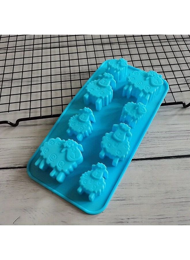 1 قطعة 8 ثقوب قالب سيليكون صابون على شكل حيوان خروف DIY صنع الحرف اليدوية - Image 1