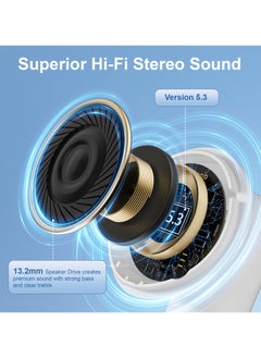 Mezone Mercurio ENC Noise Cancelling In-Ear Earbuds, Wireless Bluetooth Earphones with Superior HiFi Stereo Sound, IPX5 Waterproof, Type-C Charging & Auto Pairing, White  - Image 2