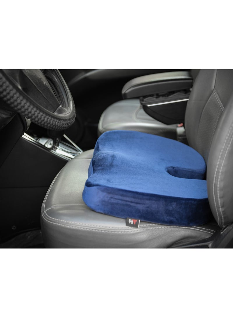 HT Medical anti-slip orthopedic seat cushion for all chairs that relieves fistula and back pain, sciatica, osteoarthritis and hemorrhoids, blue, German foam - Image 1