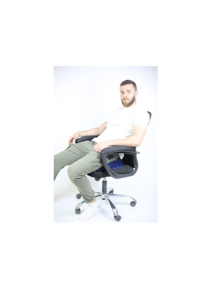 HT Medical anti-slip orthopedic seat cushion for all chairs that relieves fistula and back pain, sciatica, osteoarthritis and hemorrhoids, blue, German foam - Image 4