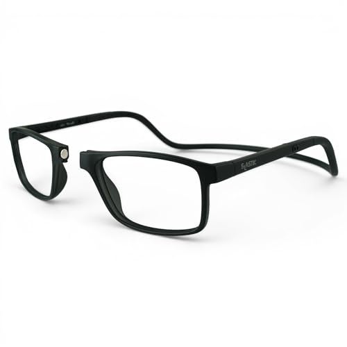 Clic Magnetic Reading Glasses Adjustable Neck Hanging Readers Secure Fit with Soft Headband Barat SXL Matte Black 200 - Image 1