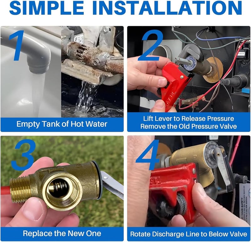 ordinarYone Automatic Temperature and Pressure Valves for Automatic Water Heating Valves for Motorhome and Home - Image 1