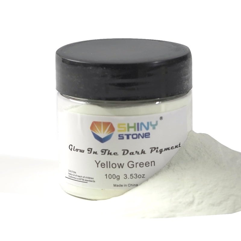Shiny Stone Glow in The Dark Powder Pigment, Neutral and Fluorescent Colorful Luminous Pigment Powder for Painting, Epoxy Resin Colorant, DIY Crafts and Theme Party,100g/3.53oz (Yellow Green) - Image 5