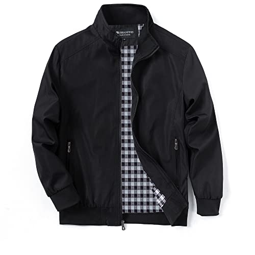 URBANFIND Men's Sports Shell Jacket Lightweight Windbreaker Outdoor Recreation Coat US L Black - Image 1
