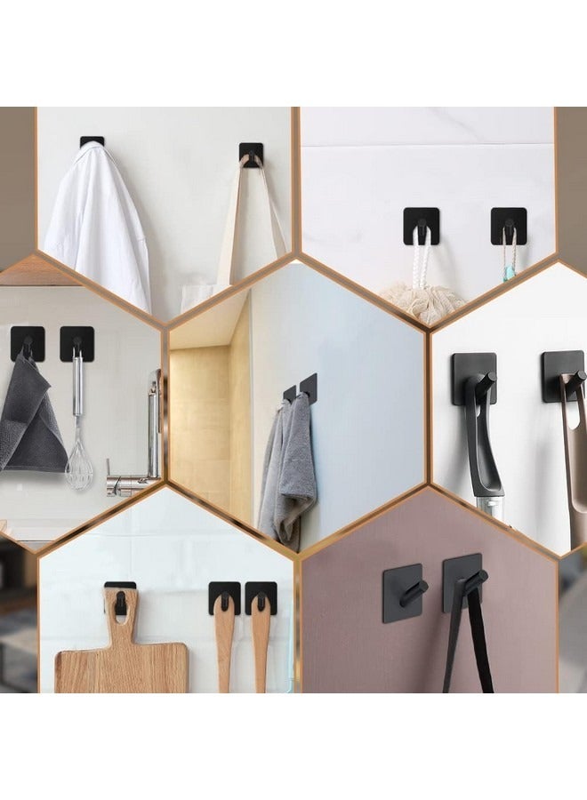 Beauenty 7 Pcs Wall Hooks Heavy Duty Self Adhesive 304 Stainless Steel Traceless NO Nails-Anti-Rust Waterproof Hook for Bathroom, Kitchen, Hanging, Coat Robe, Towel, Key,Black - Image 5