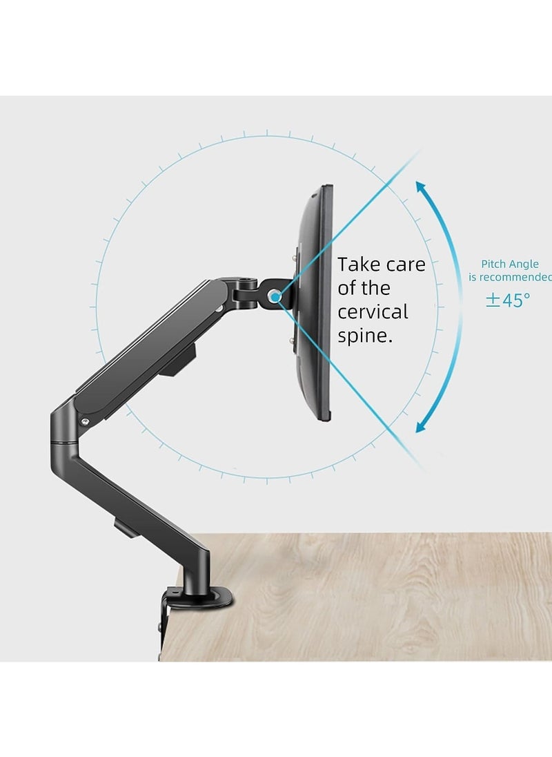 Yakiter - Monitor Desk Mount Single Arm Stand, Full Motion Monitor Arm with Gas Spring for 17 to 30 Inch LCD LED Computer Monitor-Holds up to 2-9kg - Image 1