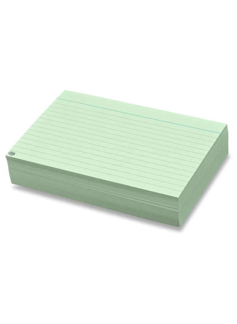 FIS® Ruled Record Cards or Index Cards, Size:8"x5" Inches (203x127mm), Two Sides Single Ruled, 240gsm, 100 Sheets Per Packet, Packet of 3 Pieces, Green Color-FSIC85GR-3 - Image 2