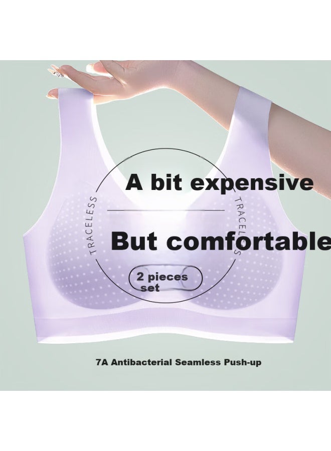 Fentengcare 2-pack Skin-friendly Breathable Wire-free Push-up Back-smoothing Thin Bra For Women - Image 5