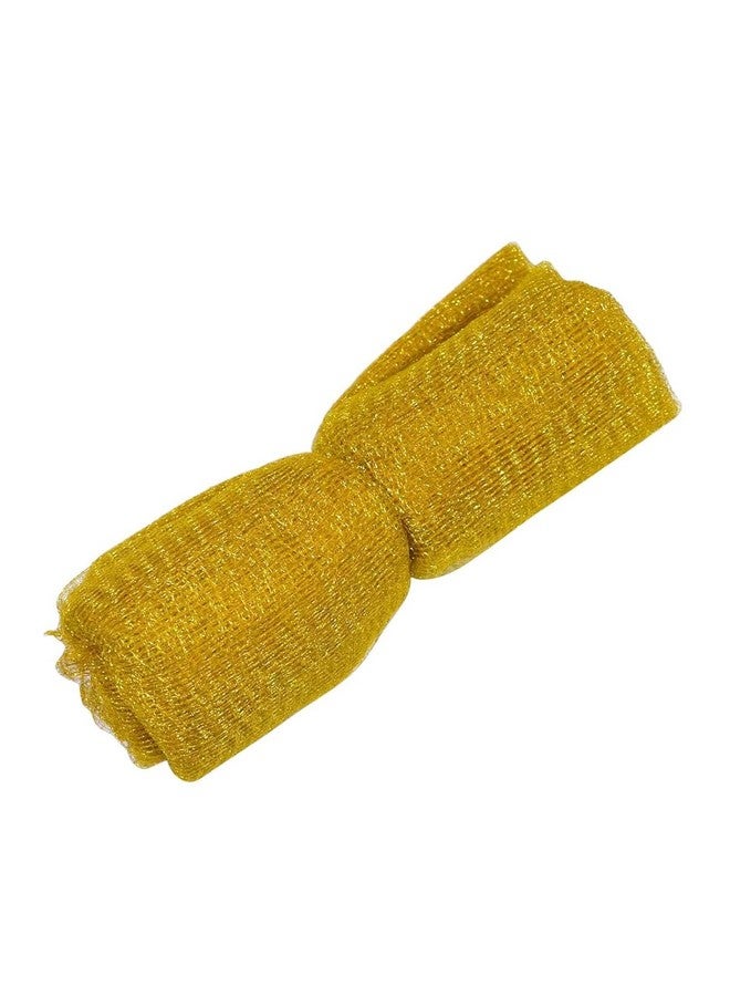 ProKart Premium Net Fabric Mesh Solid Glitter Cloth for Flower Bouquet, Trousseau Packing, Fabric for Gift Wrapping, Party Hall Decor, Sweet Boxes, Gift Decoration (10 Meters, Rich Golden) - Image 2