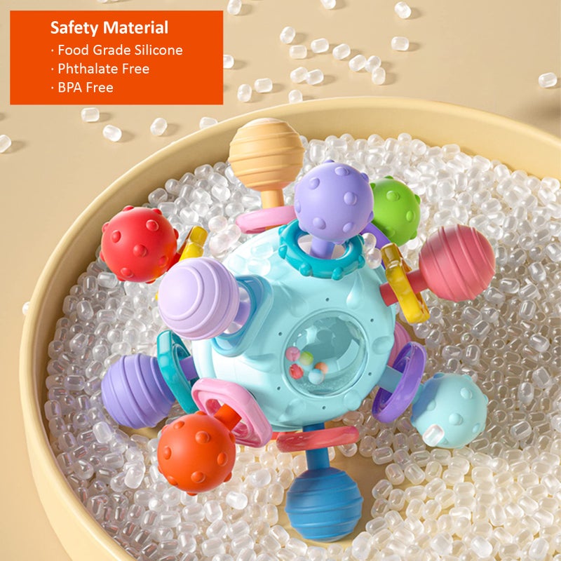Anzimo Baby Sensory Teething Toys - Baby Teether & Rattle - Gifts for Infant Newborn Boys Girls 0 3 6 9 12 18 Months - Toddler Montessori Educational Learning Toys - Image 5