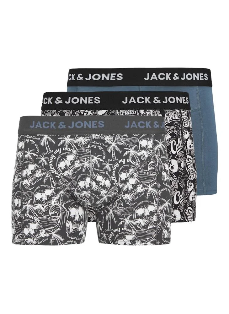 JACK & JONES Jacdamon 3 Pack Logo Band Solid Trunks