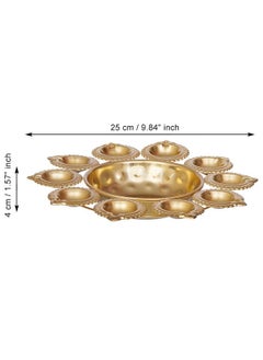 Webelkart Webelkart Diya Shape Flower Decorative Urli Bowl for Home Decor Bowl for Floating Flowers and Tea Light Candles Home,Office and Table Decor| Diwali Decoration Items (Gold Plated)  - Image 4