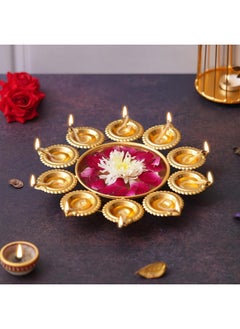 Webelkart Webelkart Diya Shape Flower Decorative Urli Bowl for Home Decor Bowl for Floating Flowers and Tea Light Candles Home,Office and Table Decor| Diwali Decoration Items (Gold Plated)  - Image 2