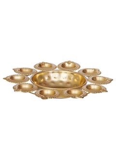 Webelkart Webelkart Diya Shape Flower Decorative Urli Bowl for Home Decor Bowl for Floating Flowers and Tea Light Candles Home,Office and Table Decor| Diwali Decoration Items (Gold Plated)  - Image 3