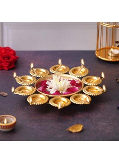 Webelkart Webelkart Diya Shape Flower Decorative Urli Bowl for Home Decor Bowl for Floating Flowers and Tea Light Candles Home,Office and Table Decor| Diwali Decoration Items (Gold Plated)  - Image 1
